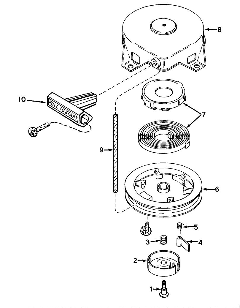 Shroud & Rewind Starter No. 590537 Engine Model Ah520 Type 1585a Unit Model 38225 (used On Units With Serial No. 0000001 Thru 0299999) Engine Model Ah520 Type 1585b Unit Model 38225 (used On Units With Serial No. 0300000 Thru 0309000) Engine Model Ah520 T