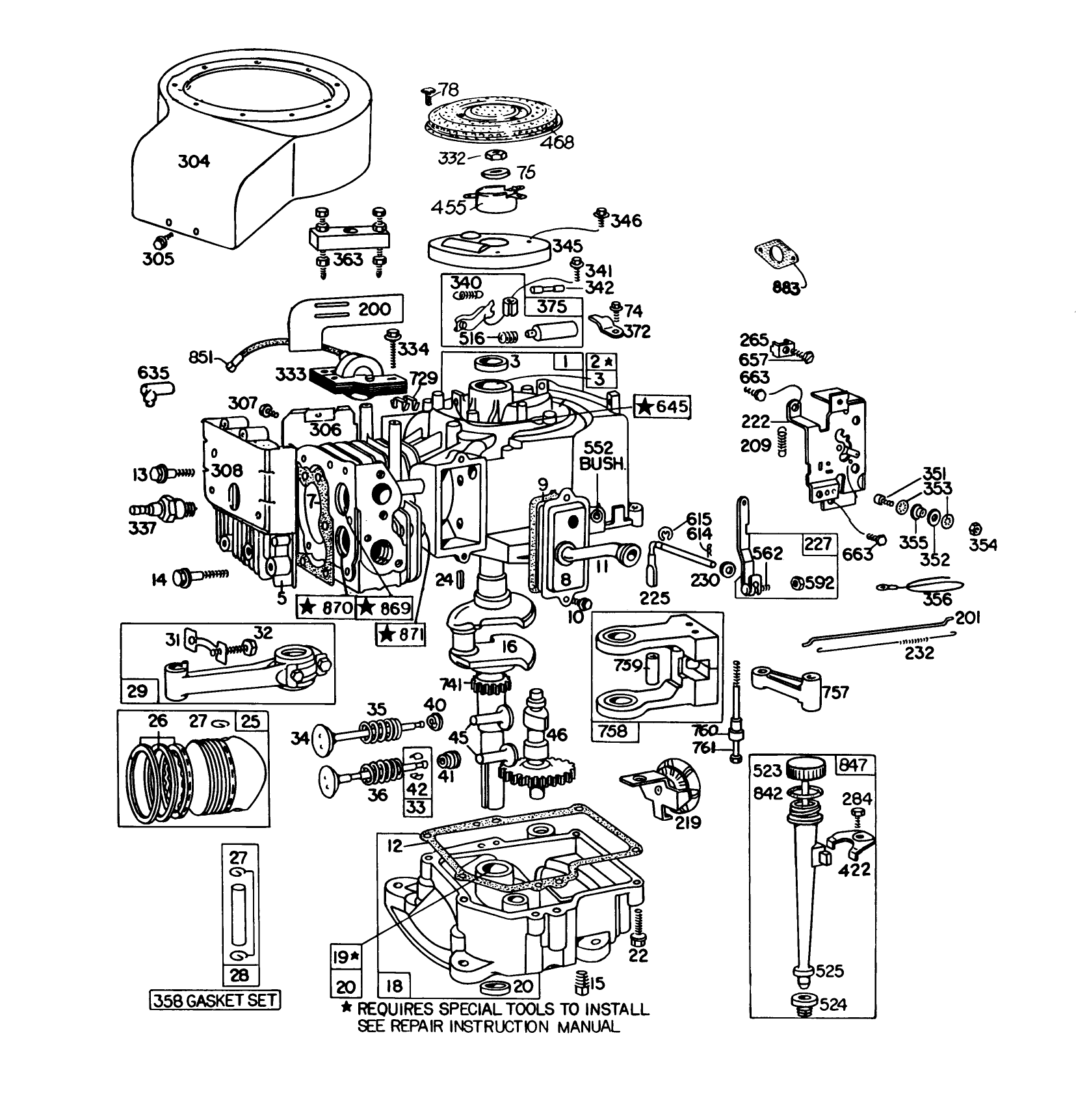Engine Briggs & Stratton Model 191707-5641-01 (model 57300)