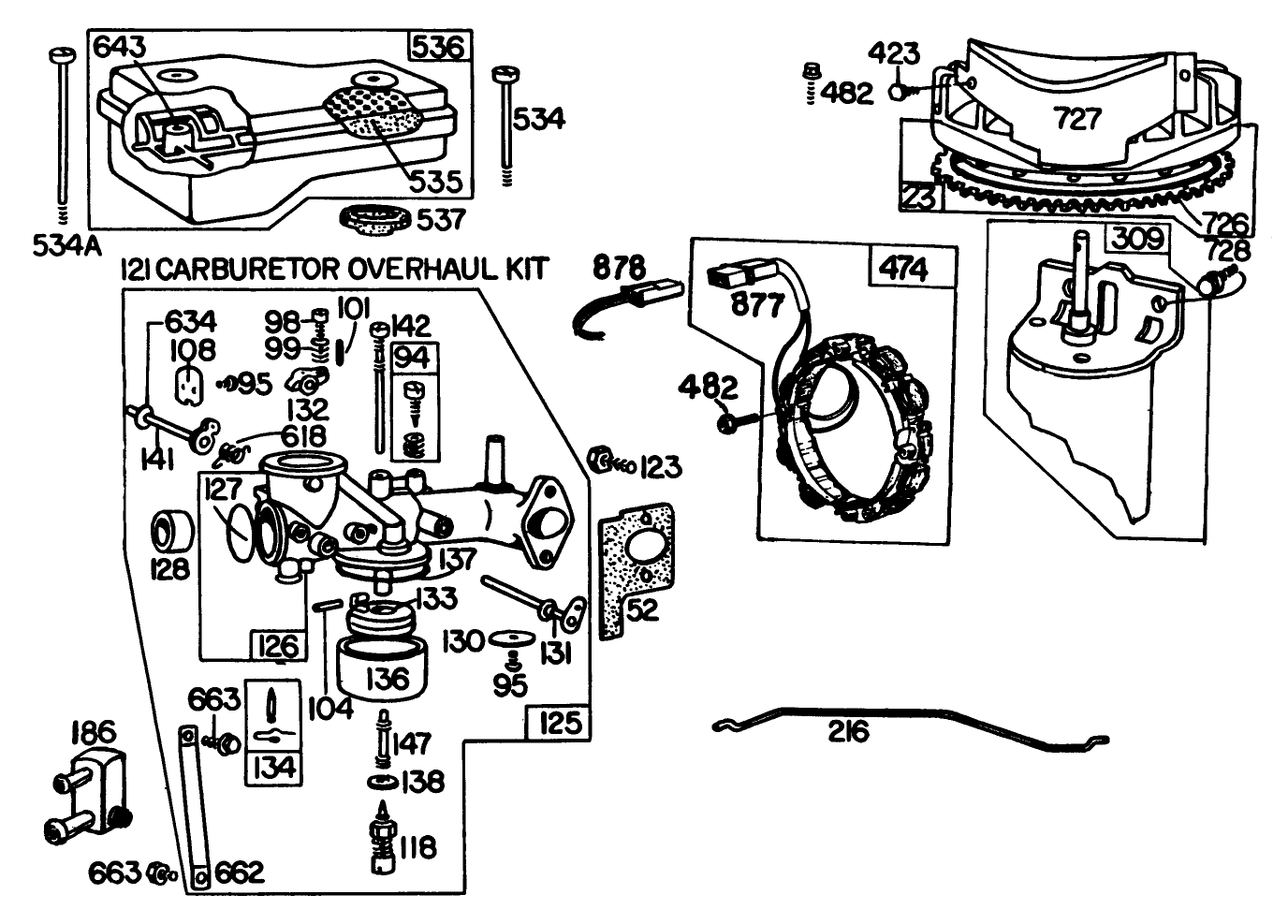 Engine Briggs & Stratton Model 252707-0177-01 (model 57385)