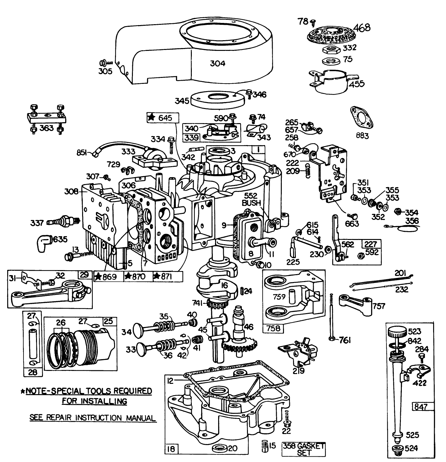 Engine Briggs & Stratton Model 252707-0177-01 (model 57385)