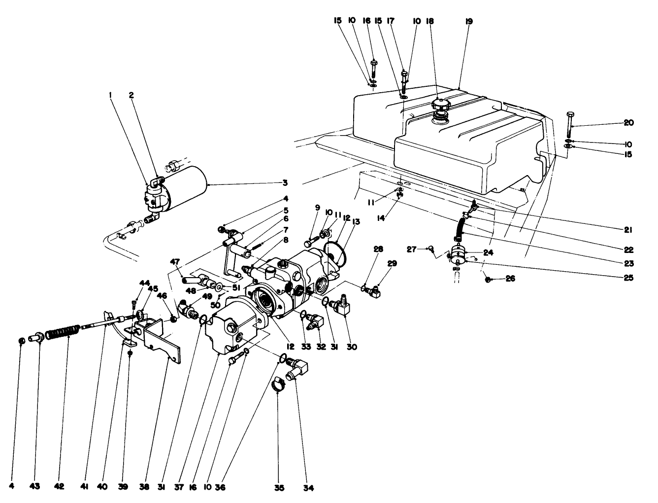Piston Pump And Gas Tank Assembly