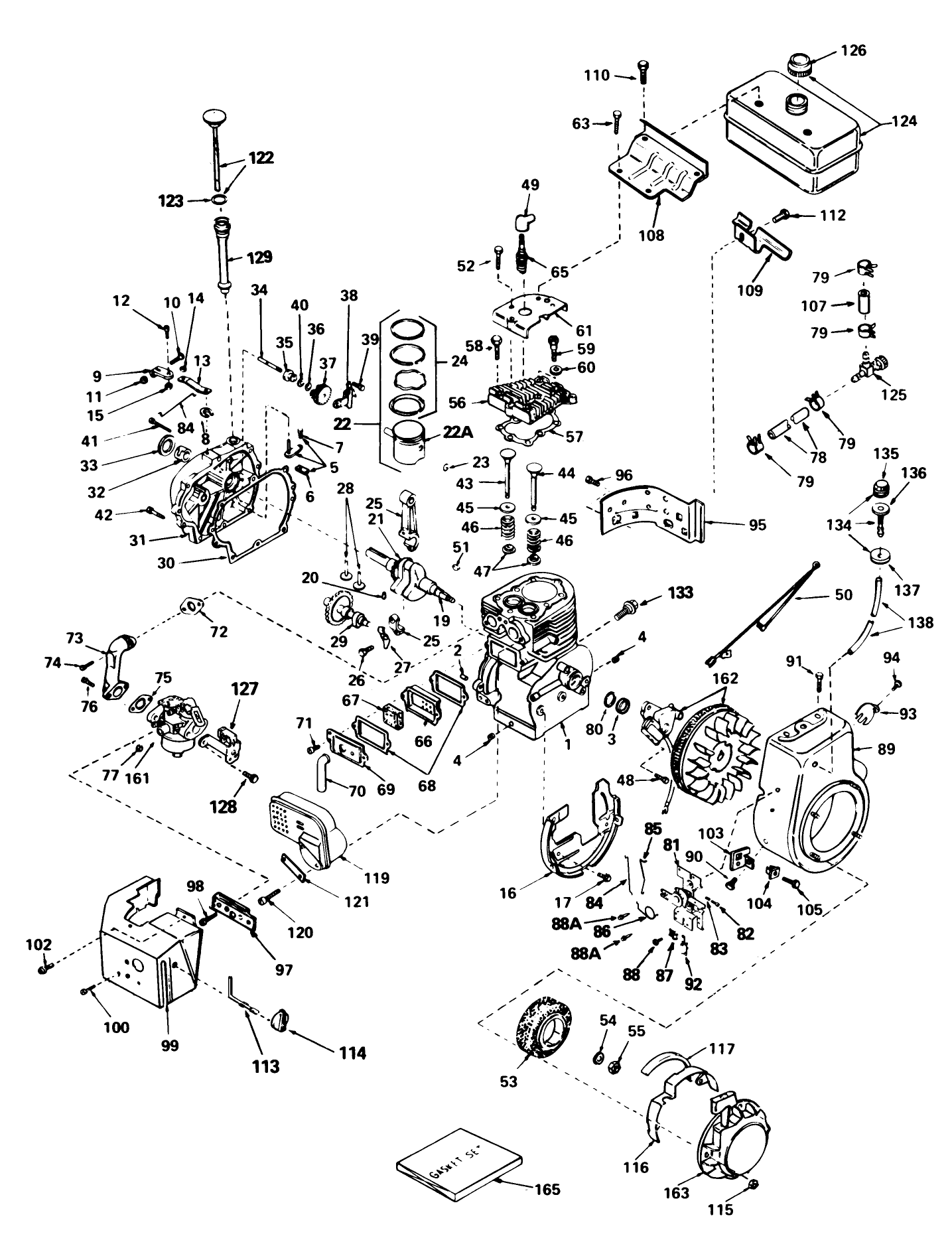 Engine Tecumseh Model No. Hm 80-155169g