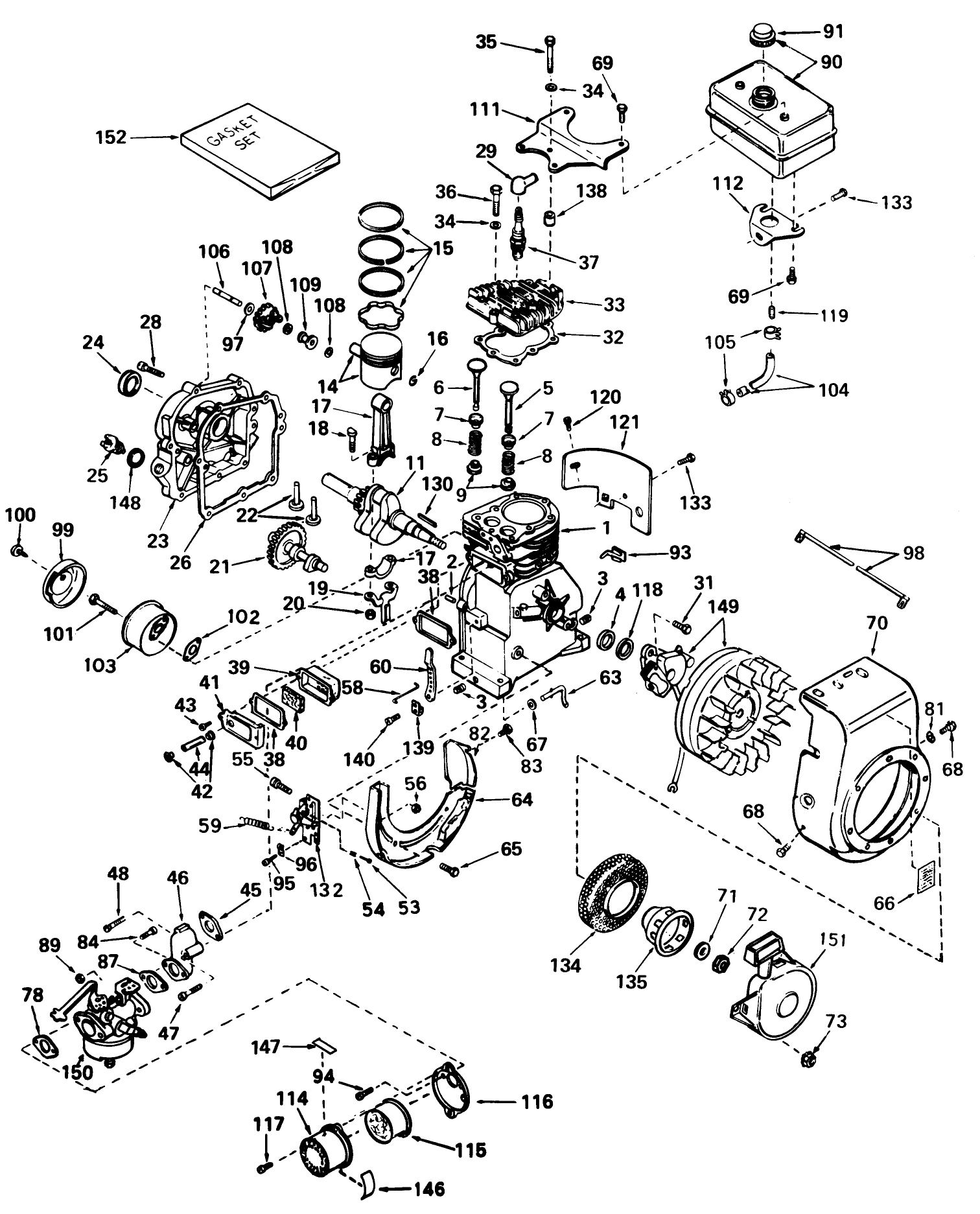 Engine Tecumseh Model H35-45481m