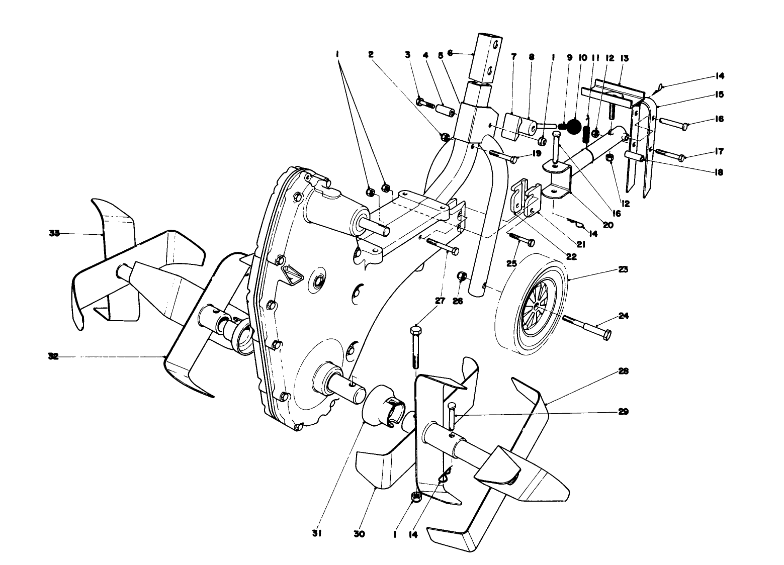 Chain Case And Tine Assembly