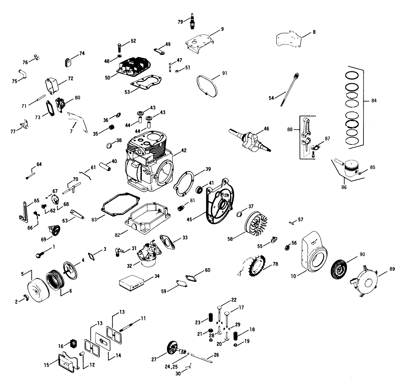 Engine Kohler Model No. K141t Spec. No. 29363d