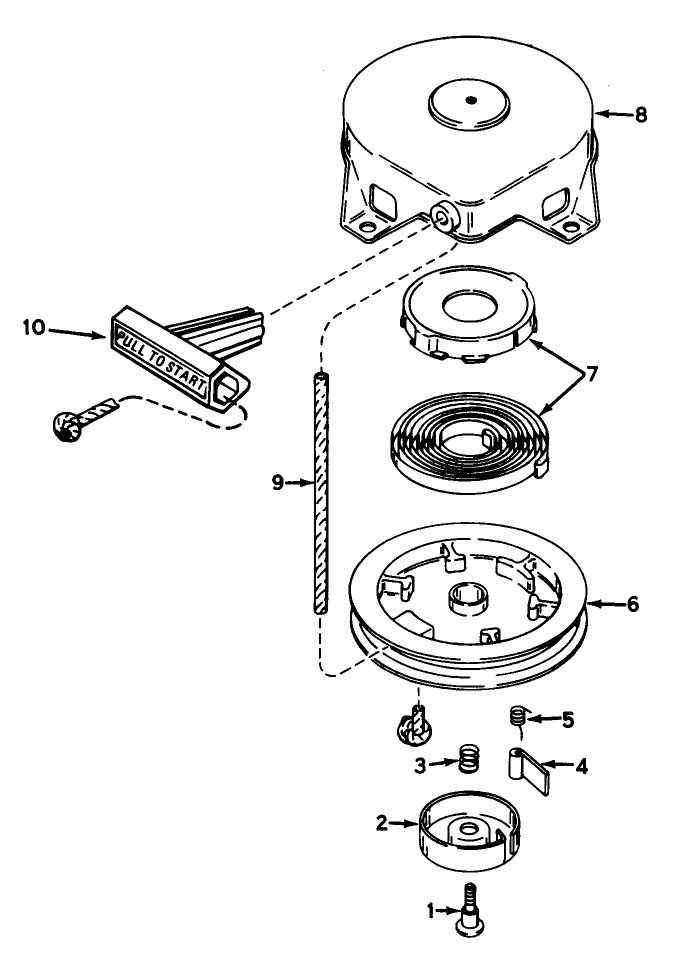 Shroud & Rewind Starter No. 590537 Engine Model No. Ah520 Type 1602, 1602a, 1602b, 1603, 1603a & 1603b