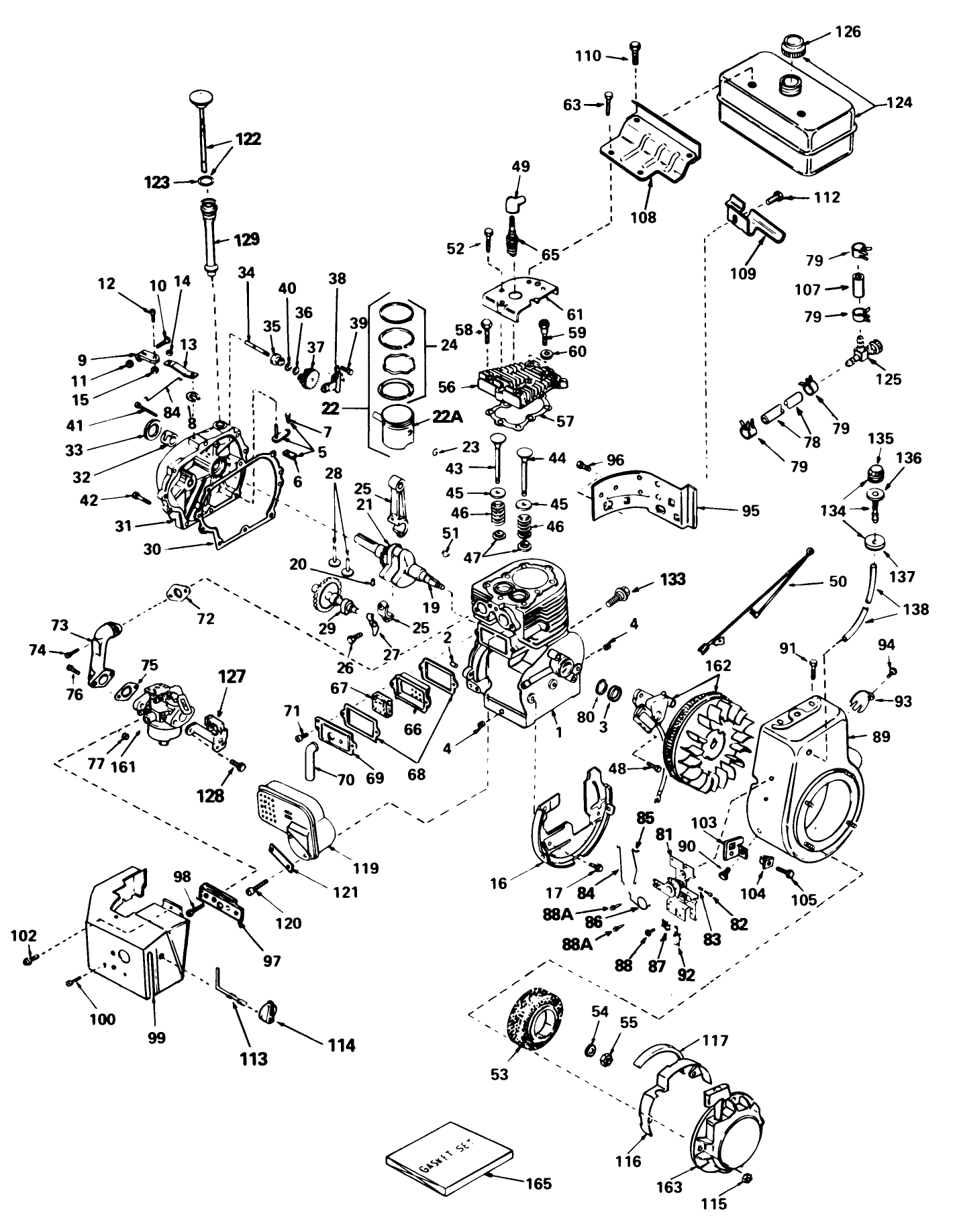 Engine Tecumseh Model No. Hm 80-155169g