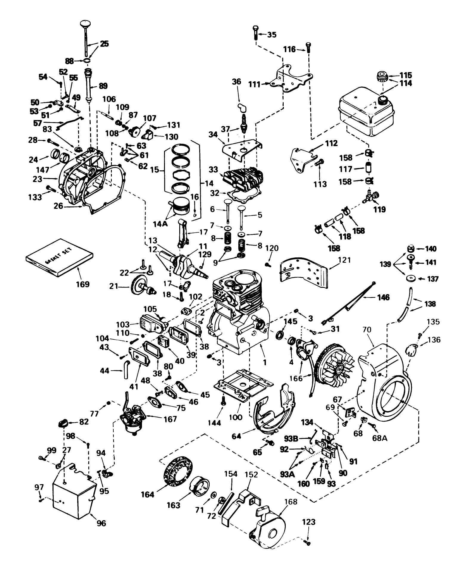 Engine, Model No. H50-65440m (continued) (5 H.p. Snowthrower Model No. 38040)