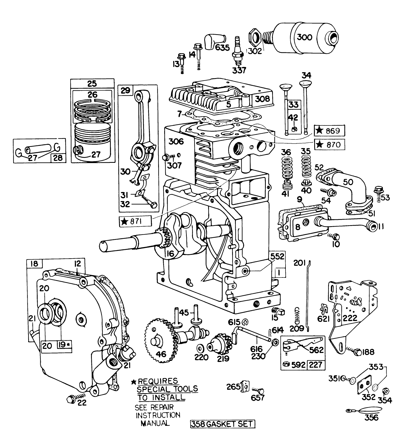 Engine Model No. 190402 Type 0989-01 (8 H.p. Snowthrower Model 3briggs & Stratton