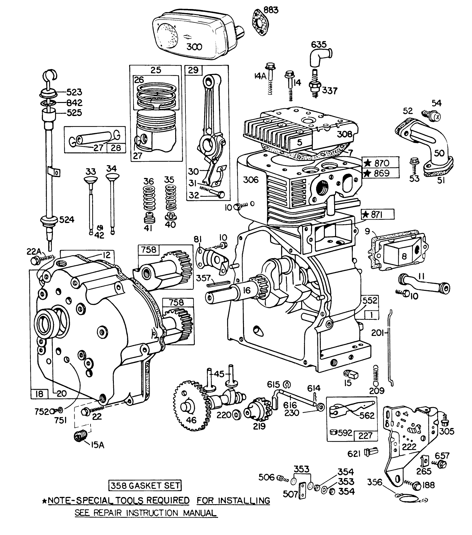Engine 252416 Type No. 0190-01 (11 H.p. Snowthrower Model 38160)briggs & Stratton