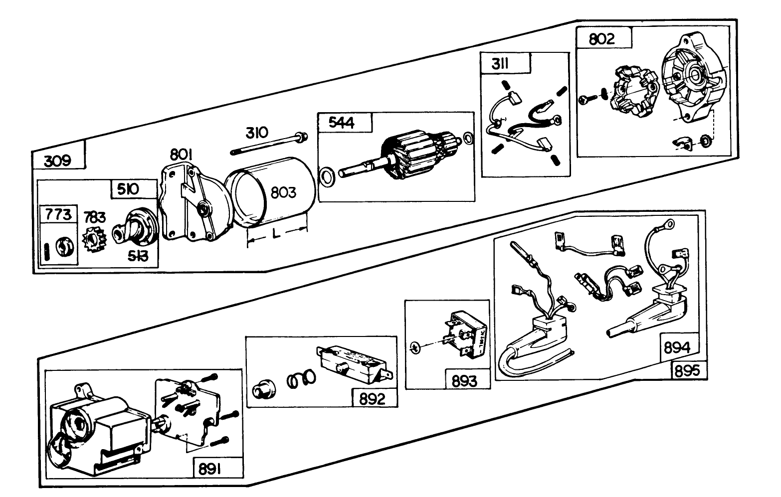 Starter Motor Kit (8 H.p. & 11 H.p. Snowthrower Model 38150 & 38