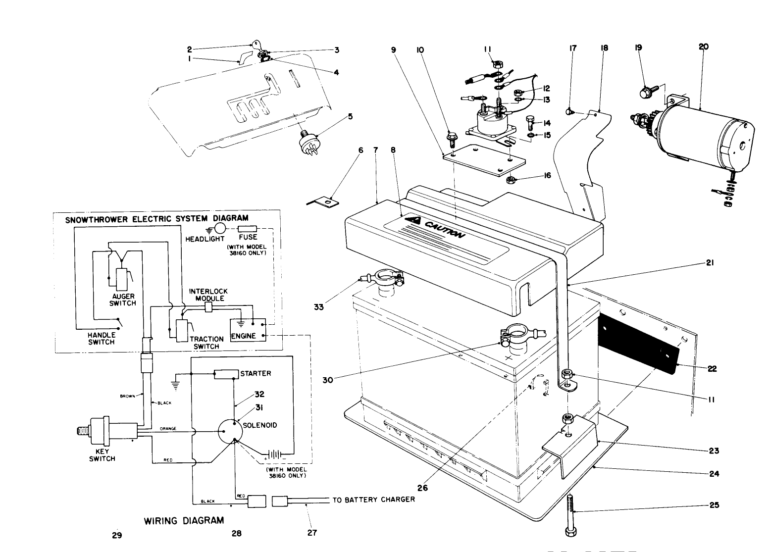 Volt Starting Motor Kit (8 & 11 H.p. Snowthrower Model 38150 5 3