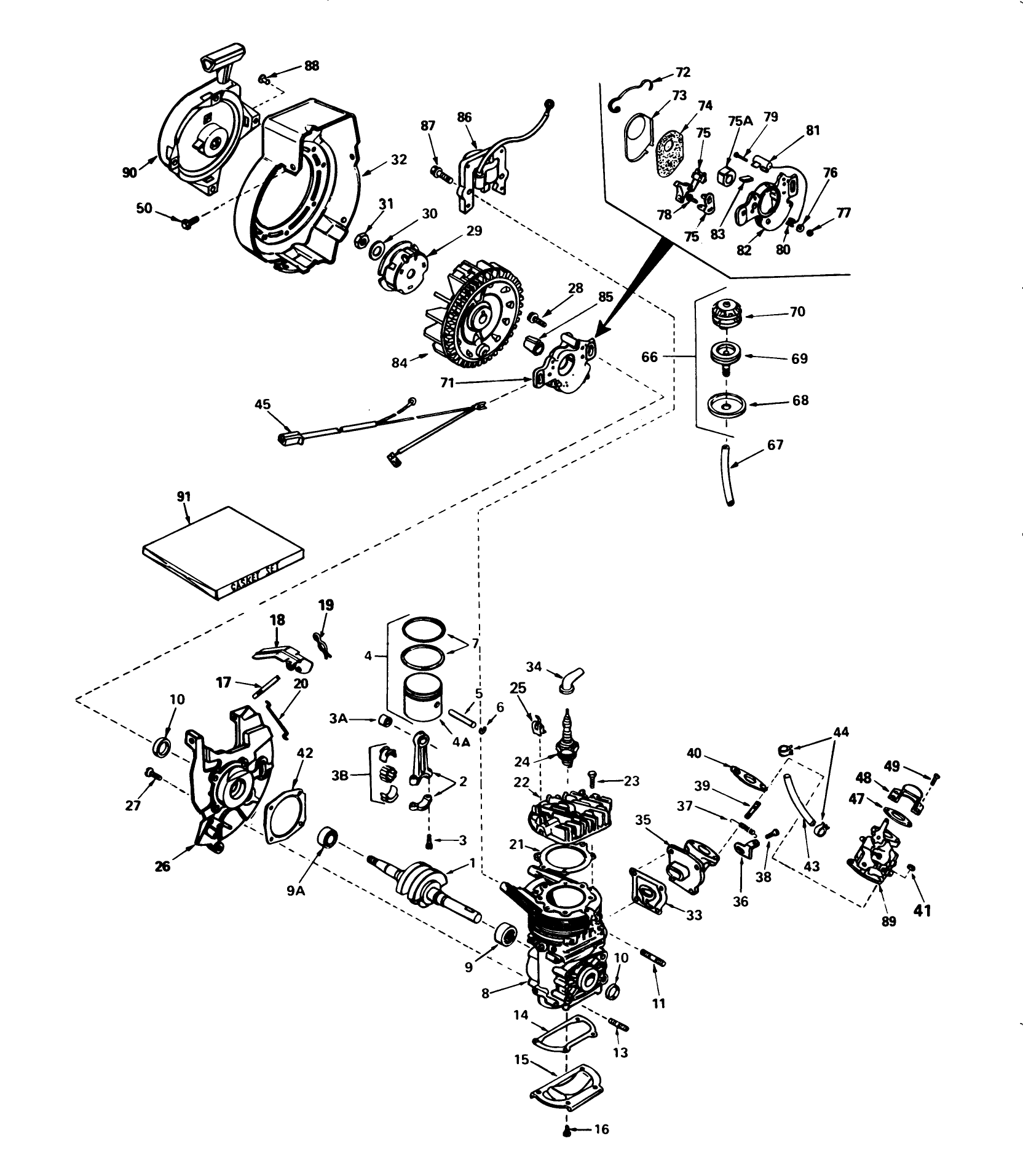 Engine Assembly (engine Tecumseh Model No. Ah520 Type 1603a)
