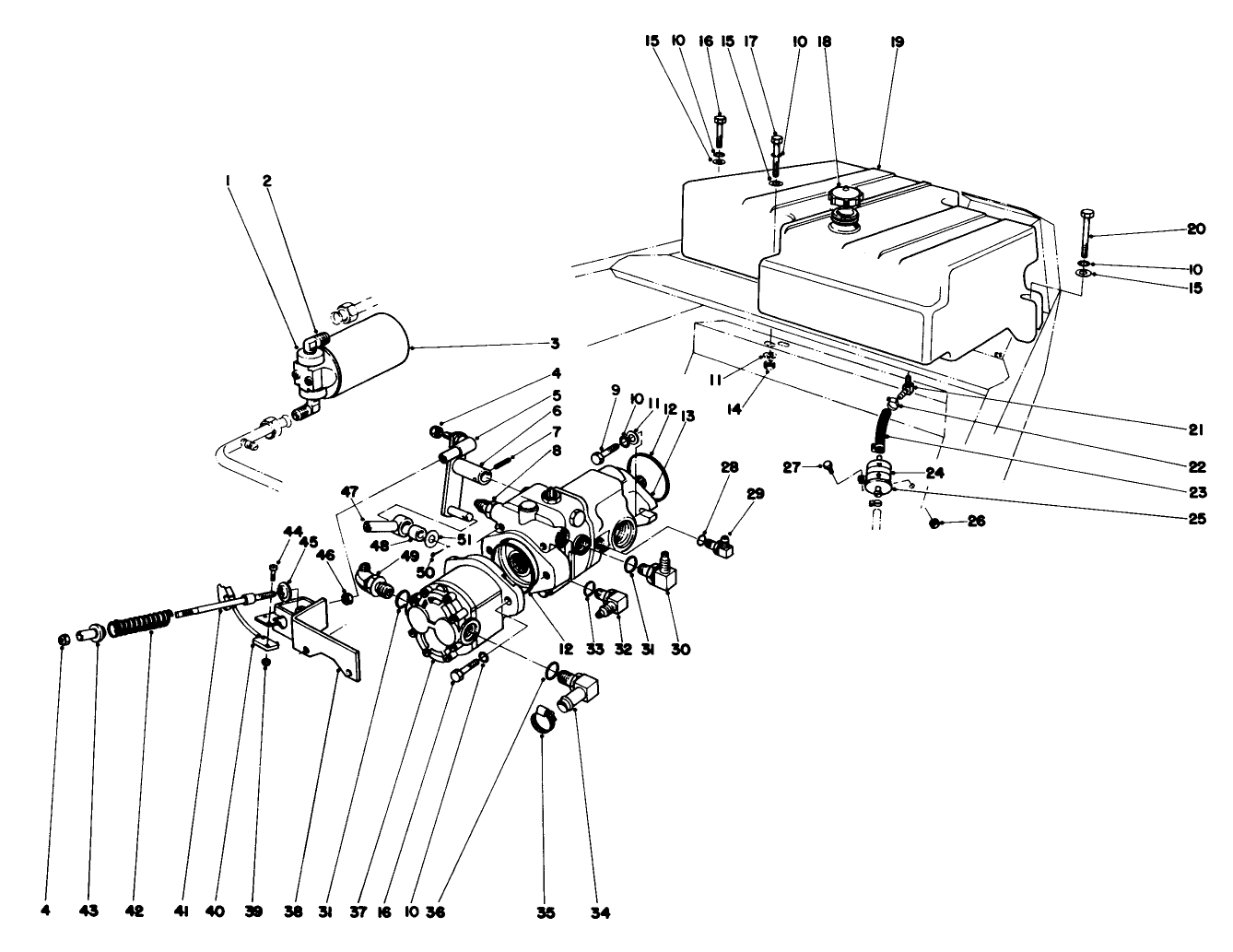 Piston Pump And Gas Tank Assembly