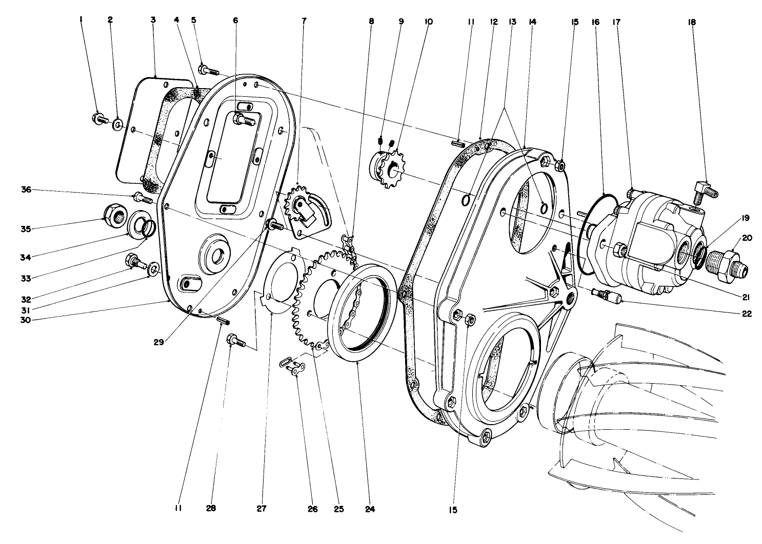 Chain Case And Gear Motor Assembly