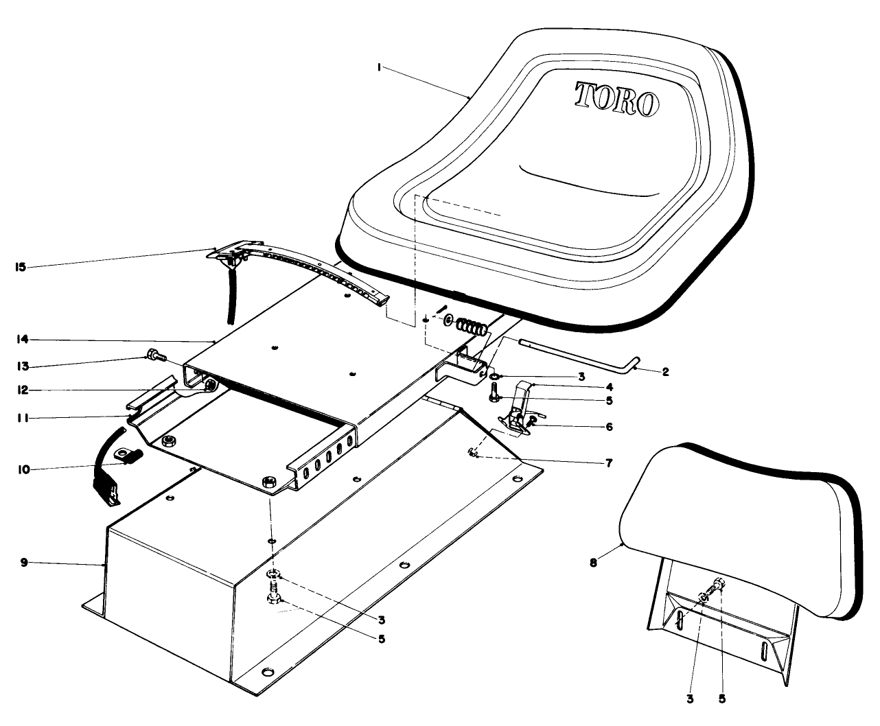 Standard Seat With Backrest Kit No. 03552 (optional)