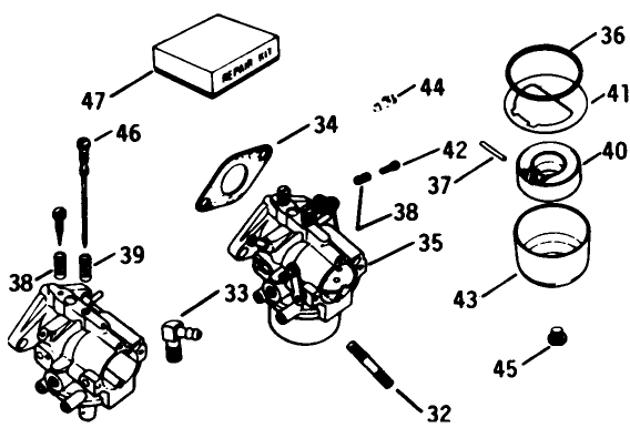 Carburetor-Engine Kohler No. K582qs Type No. Pc-36273a