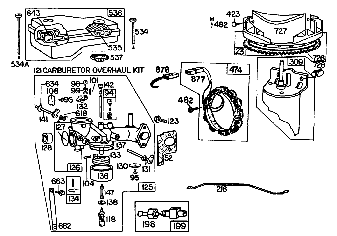 Engine Briggs & Stratton Model 252707-0223-01, Engine Briggs & Stratton 252707-0177-01 (model 57360)