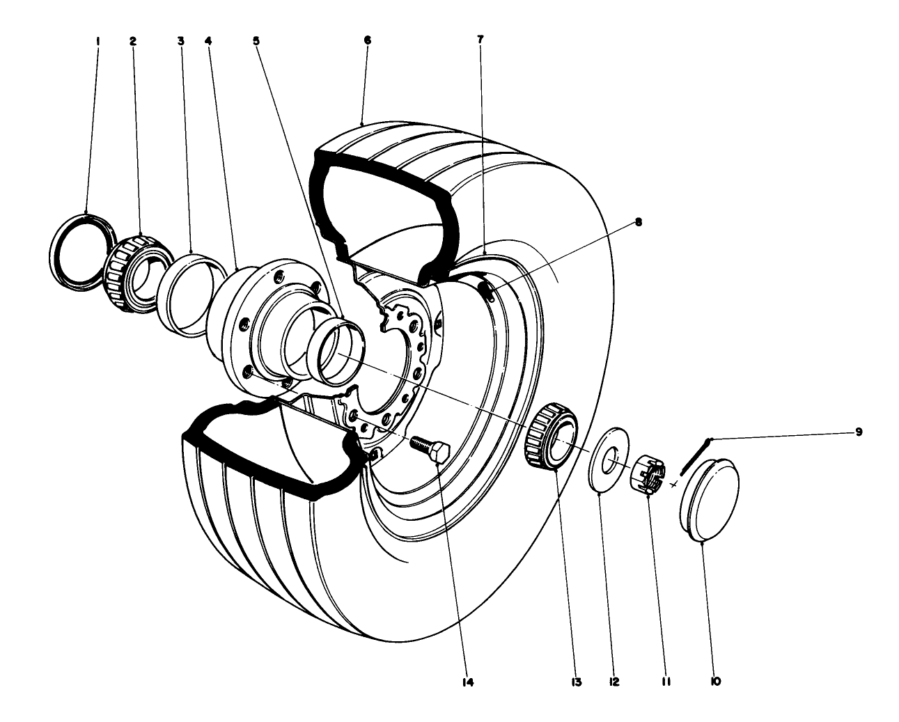 Front Wheel Hub And Rim-For 9.5 L-14 Tire
