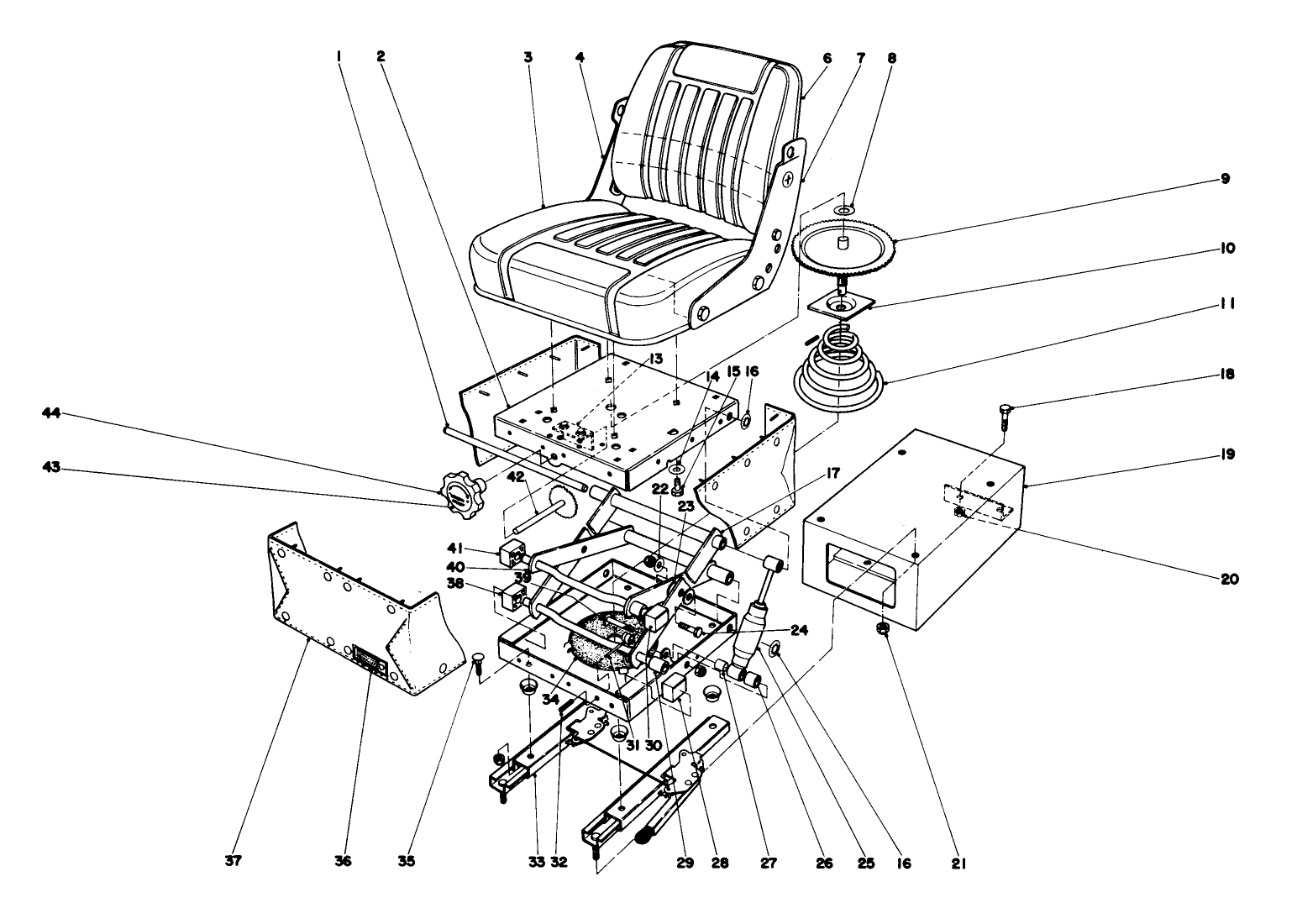 Seat Assembly (37-0930) And Suspension Assembly (37-0610)