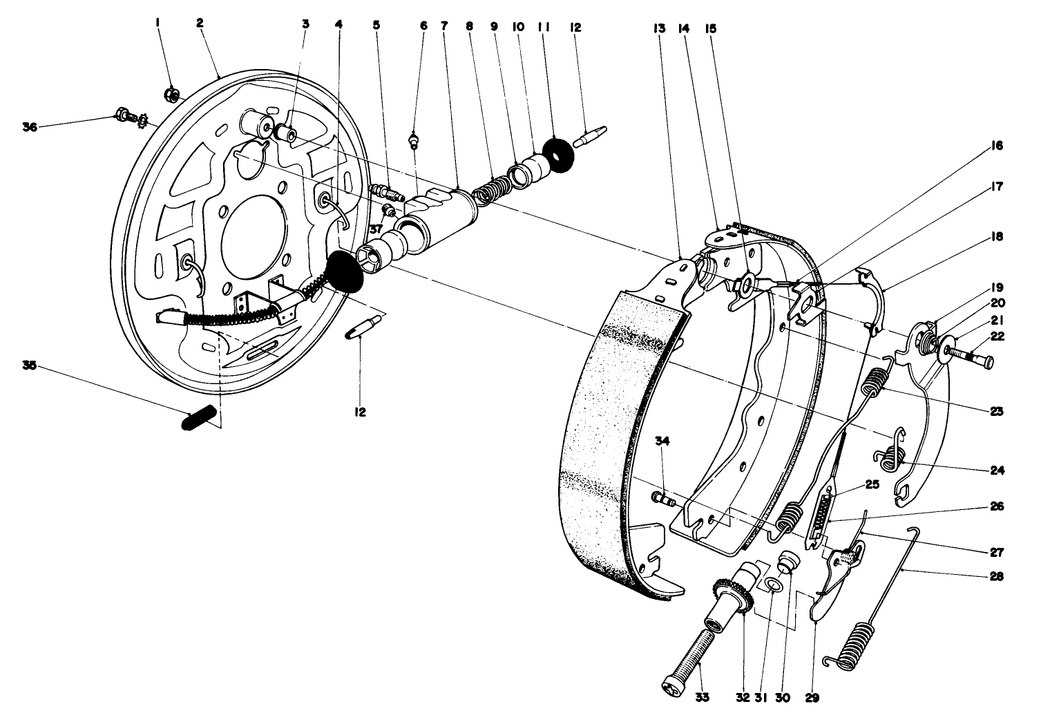 Rear Brake Assembly (37-1010 R.h. & 37-1020 L.h.)