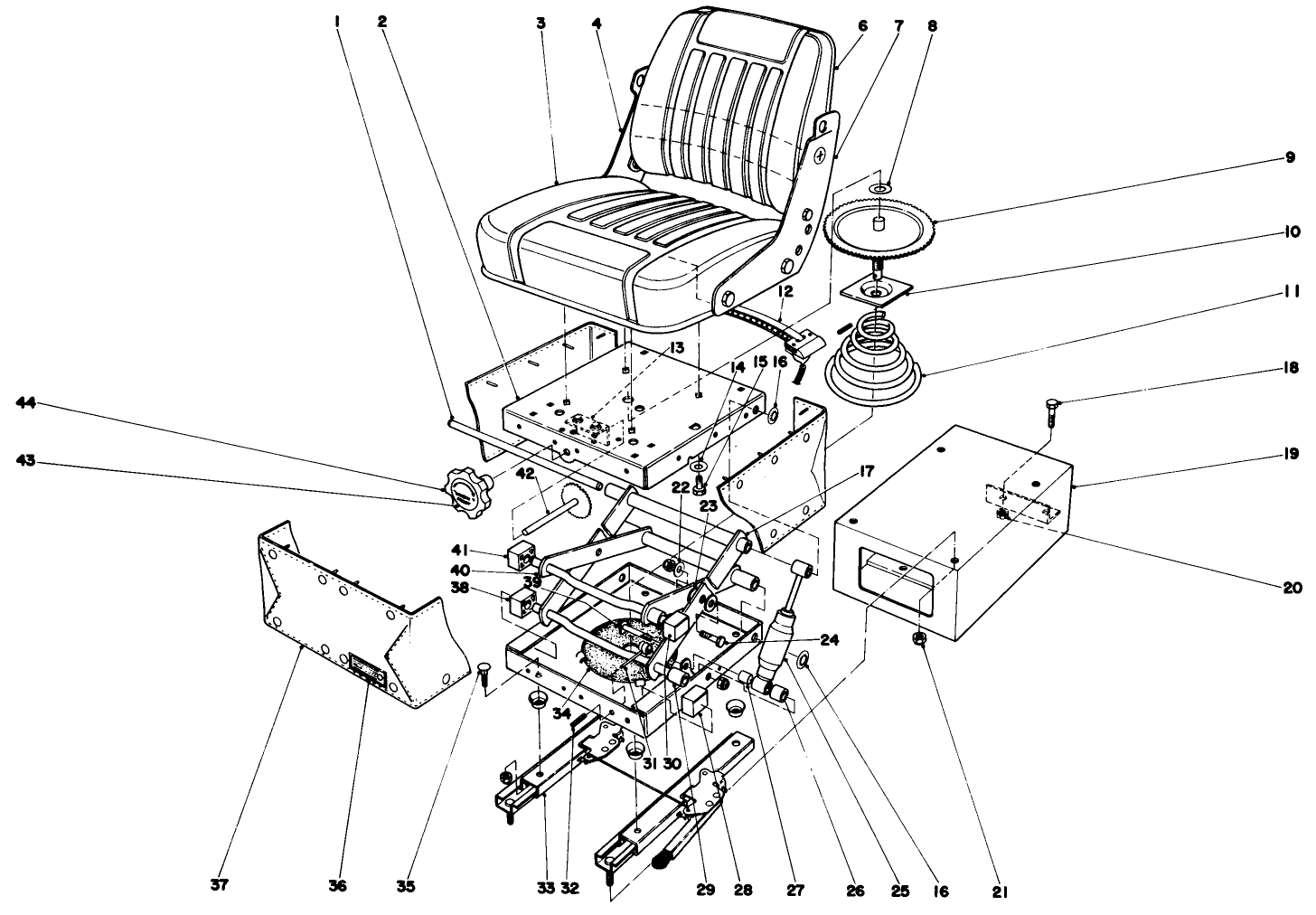 Seat Assembly (37-0930) And Suspension Assembly (37-0610)