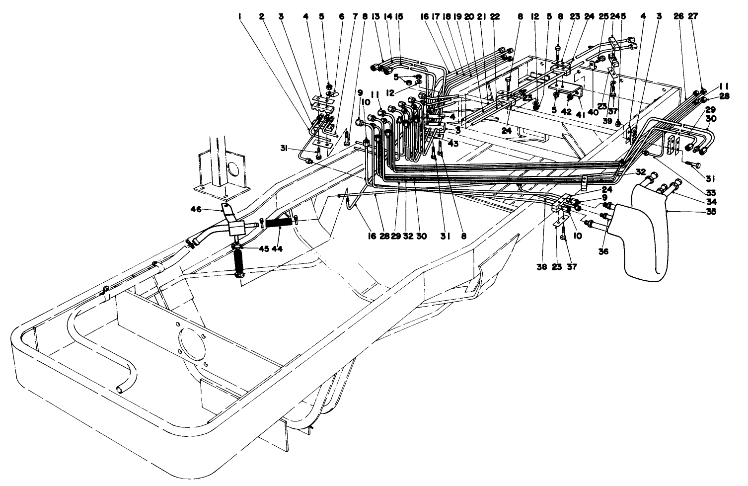 Cutting Unit And Motor Return And Drain Lines