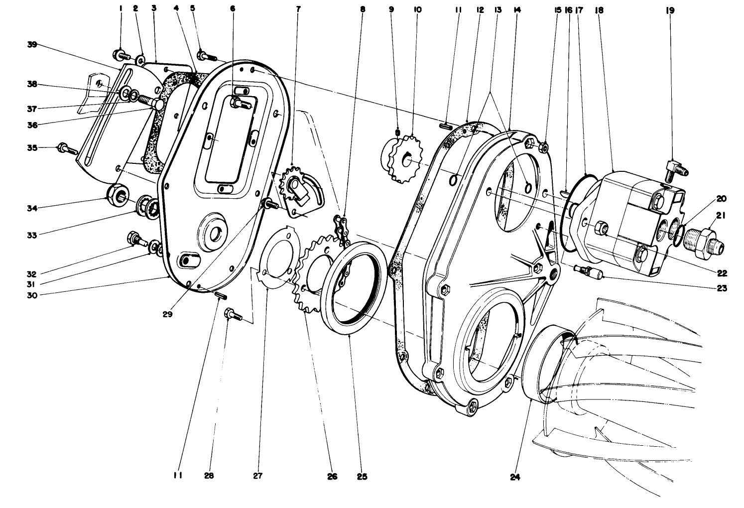 Chain Case And Gear Motor Assembly