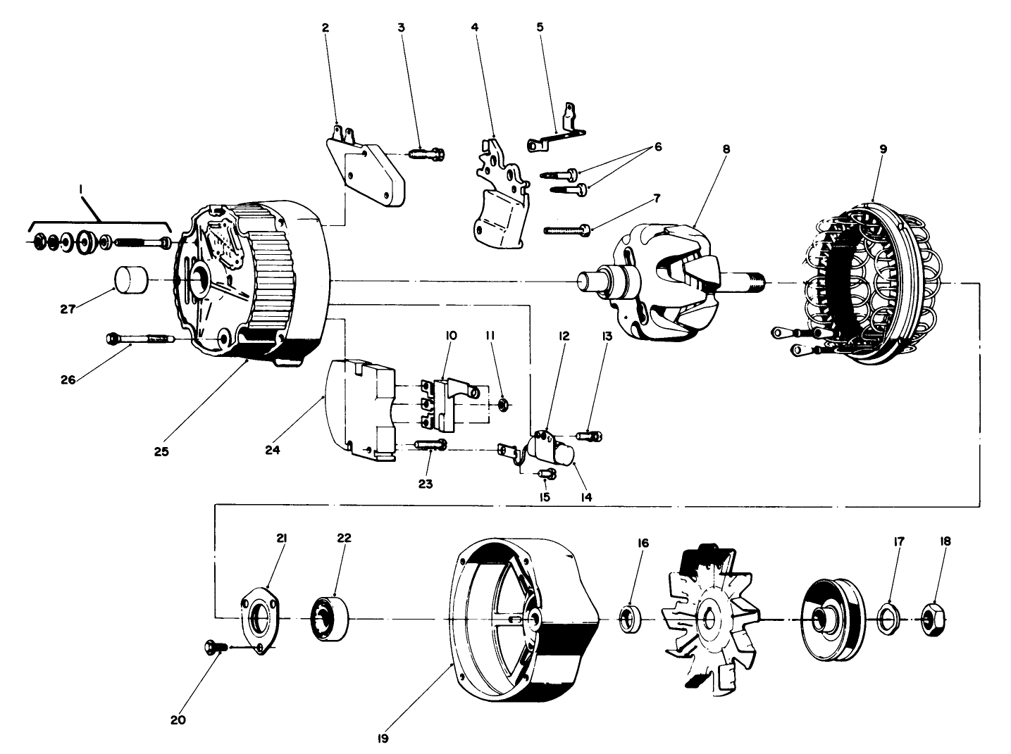 Cab Mounting Kit No. 70159 (continued) 61 Amp Alternator Assembly No. 39-7400