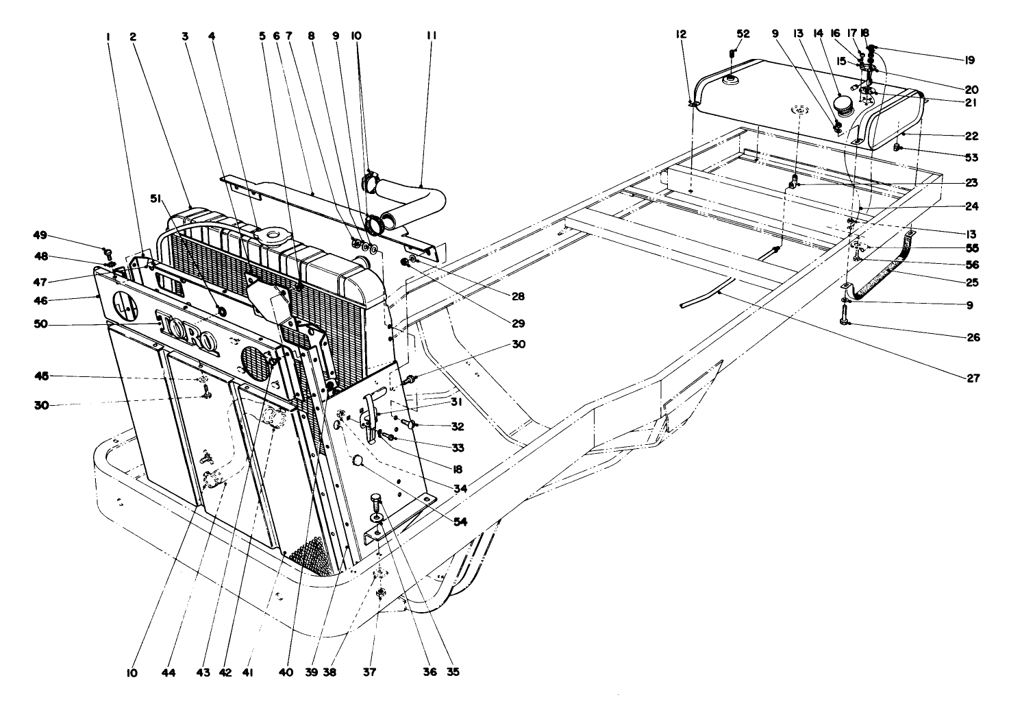 Radiator And Fuel Tank Assembly