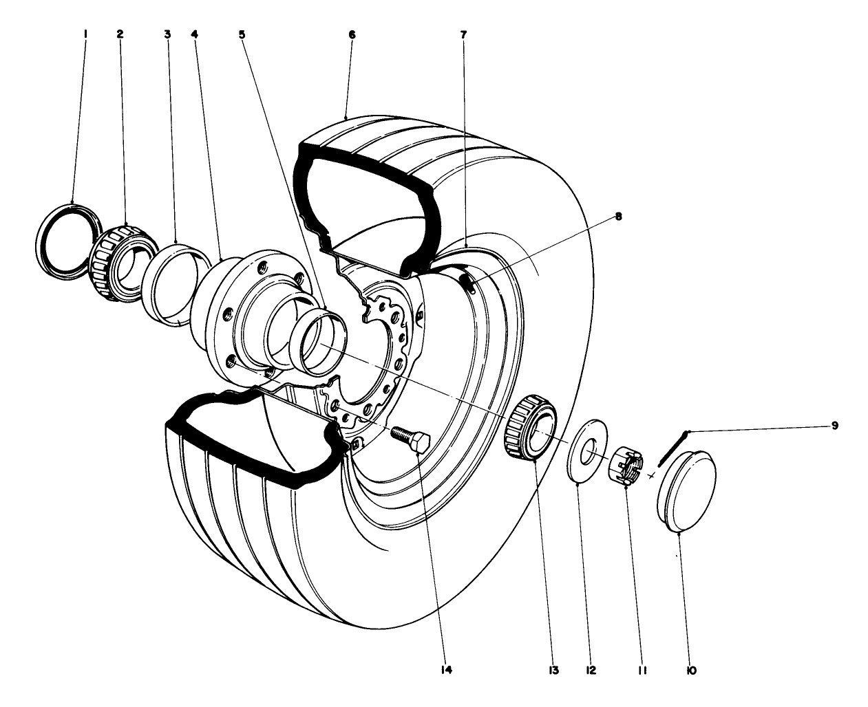 Front Wheel Hub And Rim-For 9.5 L-14 Tire