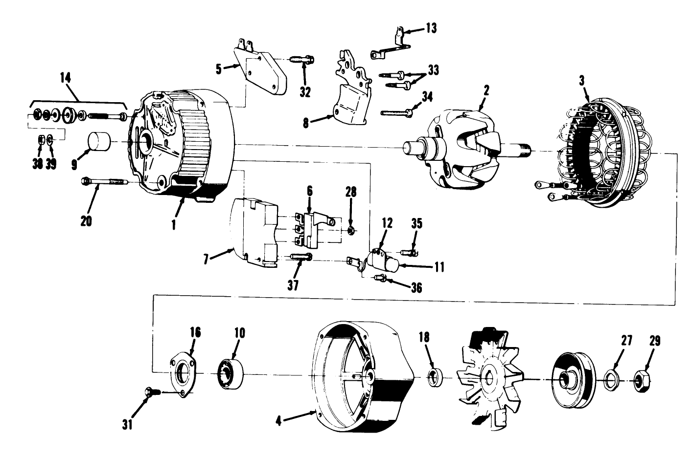 42 Amp. Alternator Assembly No. 39-7370
