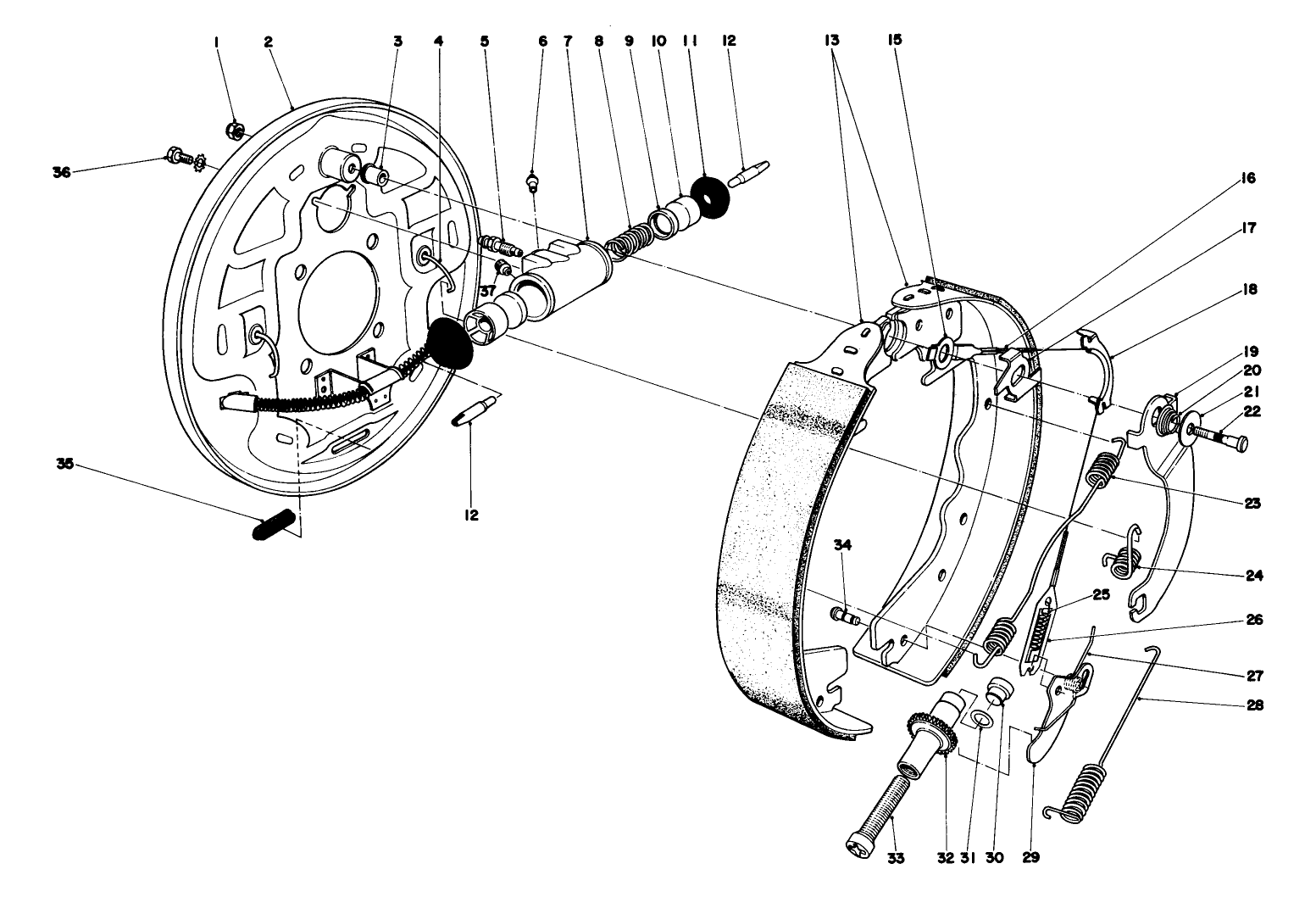 Rear Brake Assembly (37-1010 R.h. & 37-1020 L.h.)