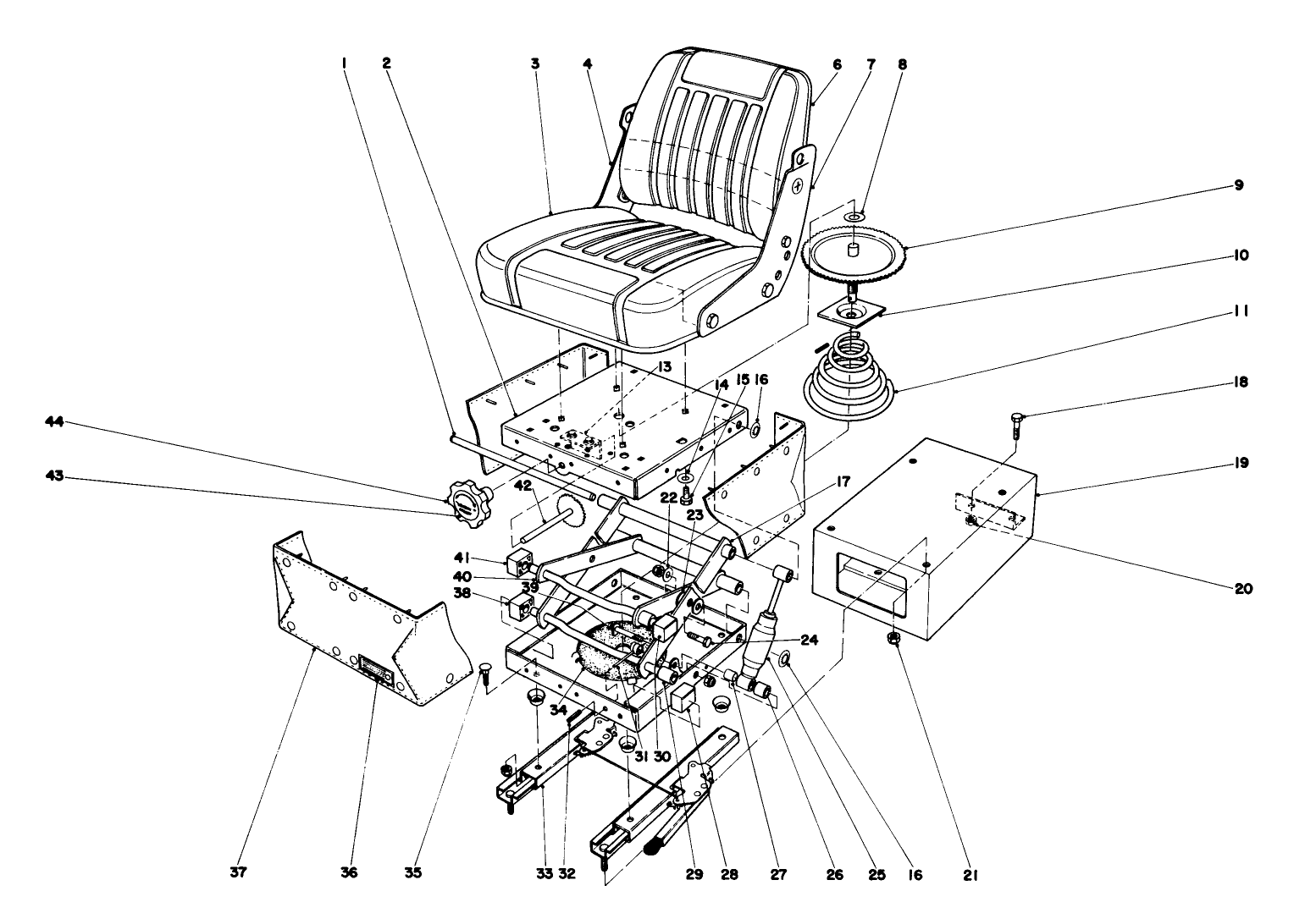 Seat Assembly (37-0930) And Suspension Assembly (37-0610)