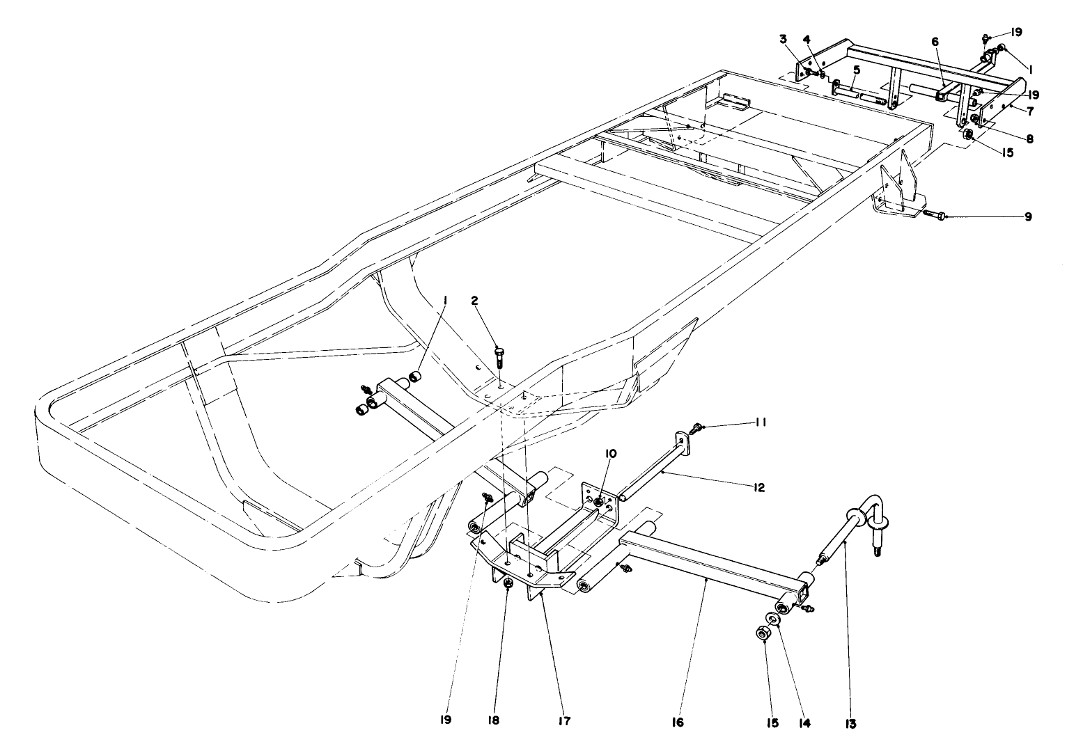 Draw Bar Assembly No. 1, 2 And 3 Position Parkmaster 7 Unit
