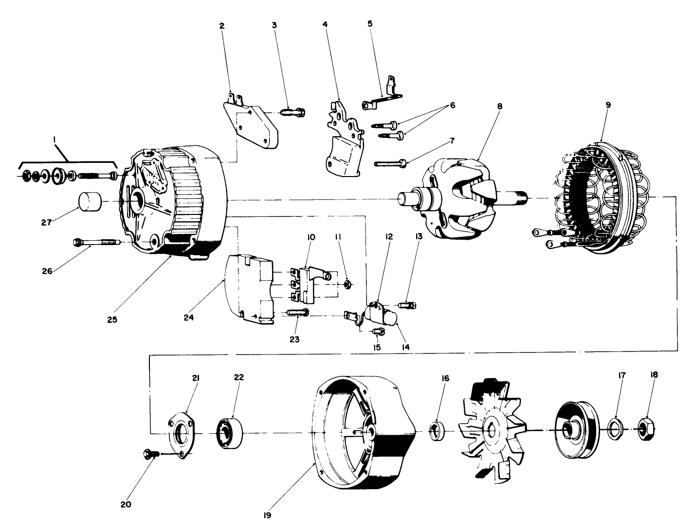 Cab Mounting Kit No. 70157 (continued) 61 Amp Alternator Assembly No. 39-7400