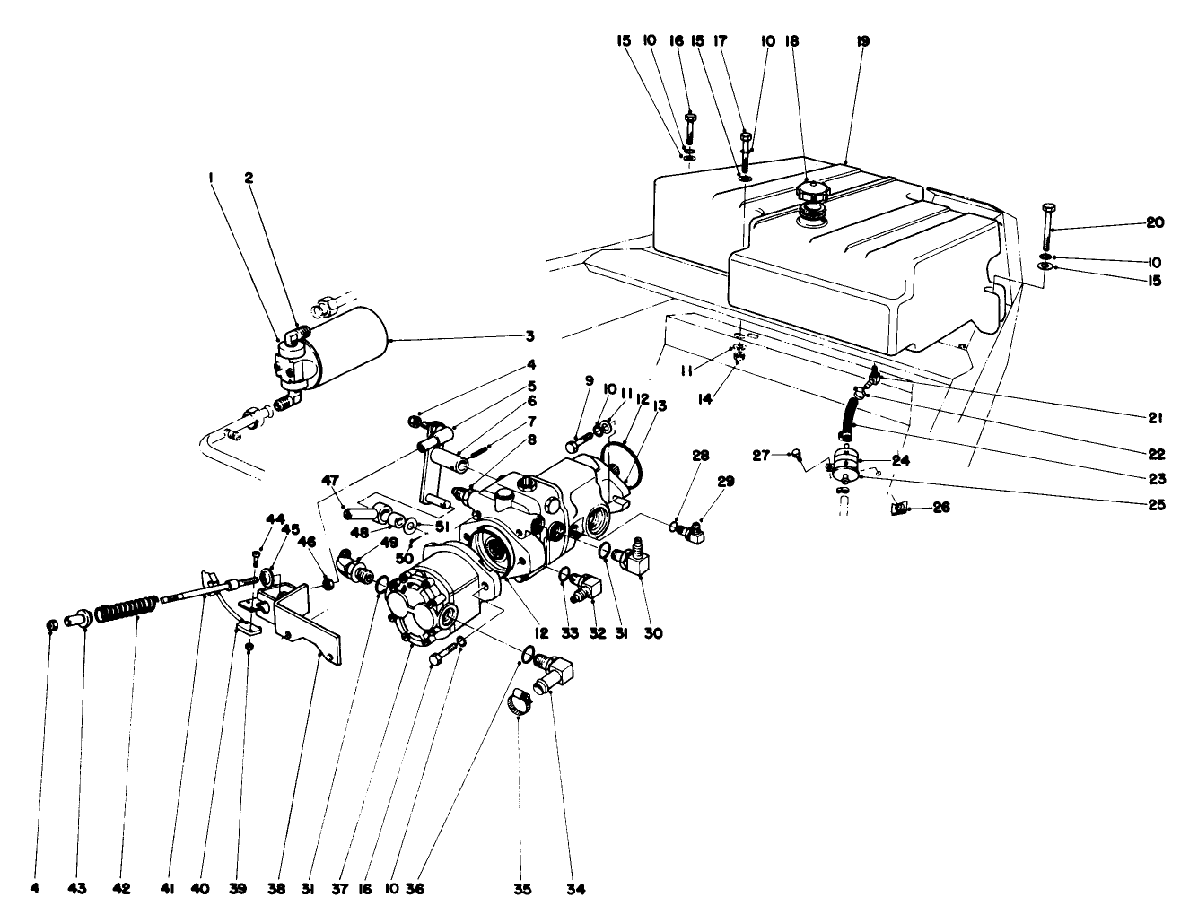 Piston Pump And Gas Tank Assembly