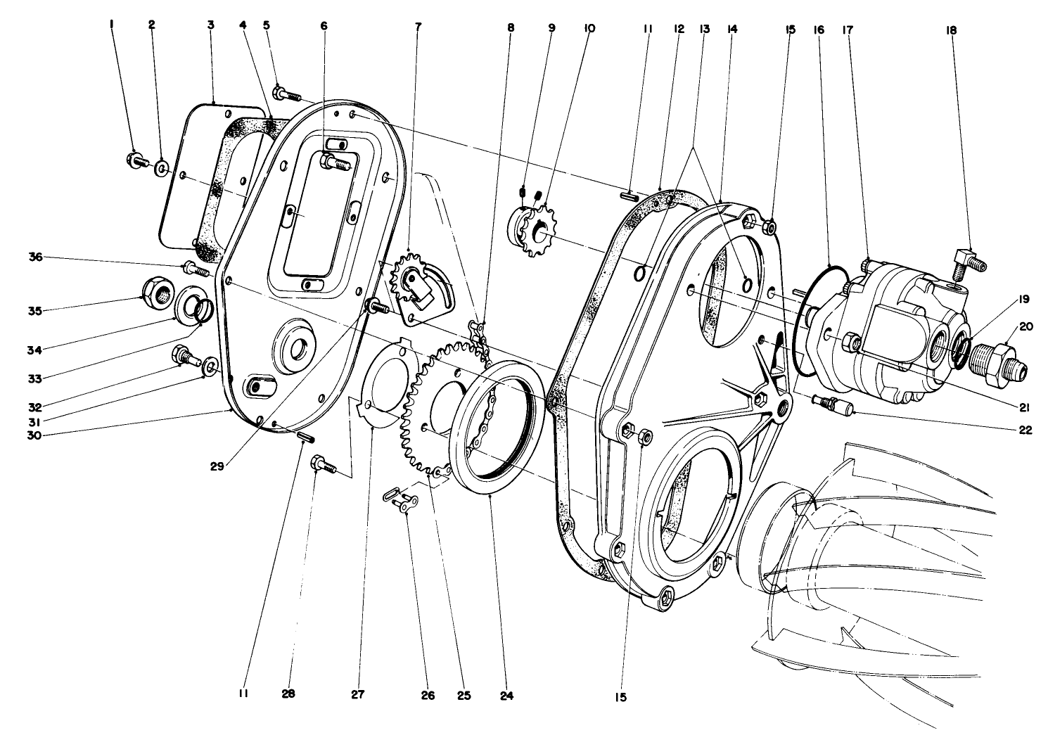 Chain Case And Gear Motor Assembly