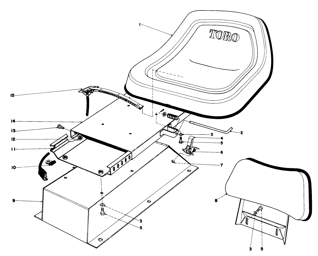 Standard Seat With Backrest Kit No. 03552 (optional)