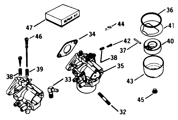 Carburetor-Engine Kohler Model No. K582qs Type No. Pc-36273a