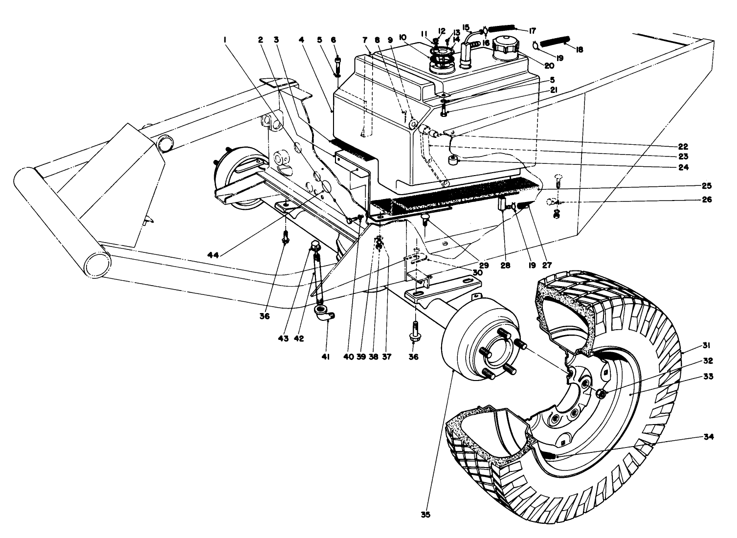 Front Axle & Fuel Tank Assembly