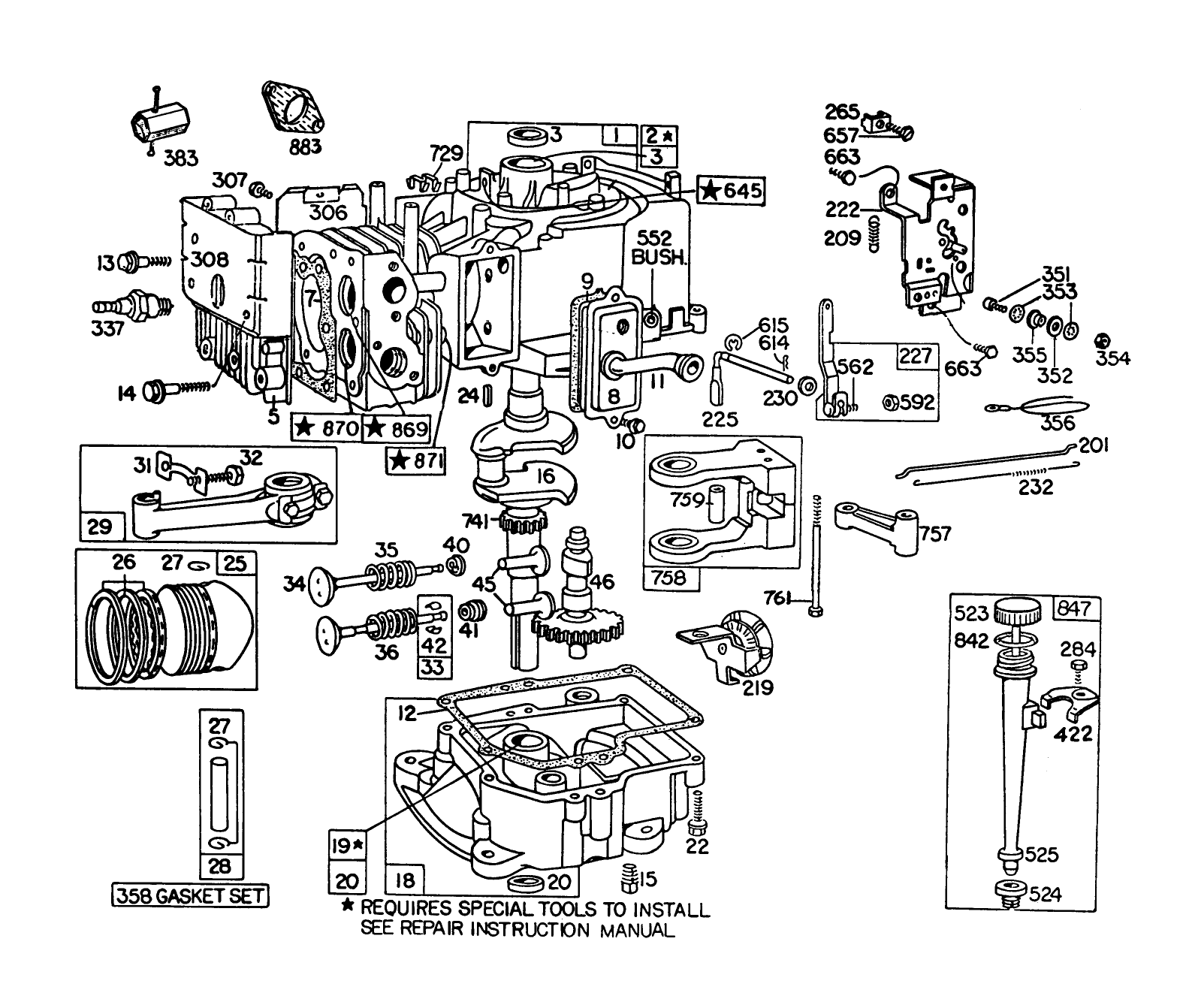 Engine Briggs & Stratton Model 191707-5676-01 (model 57300)