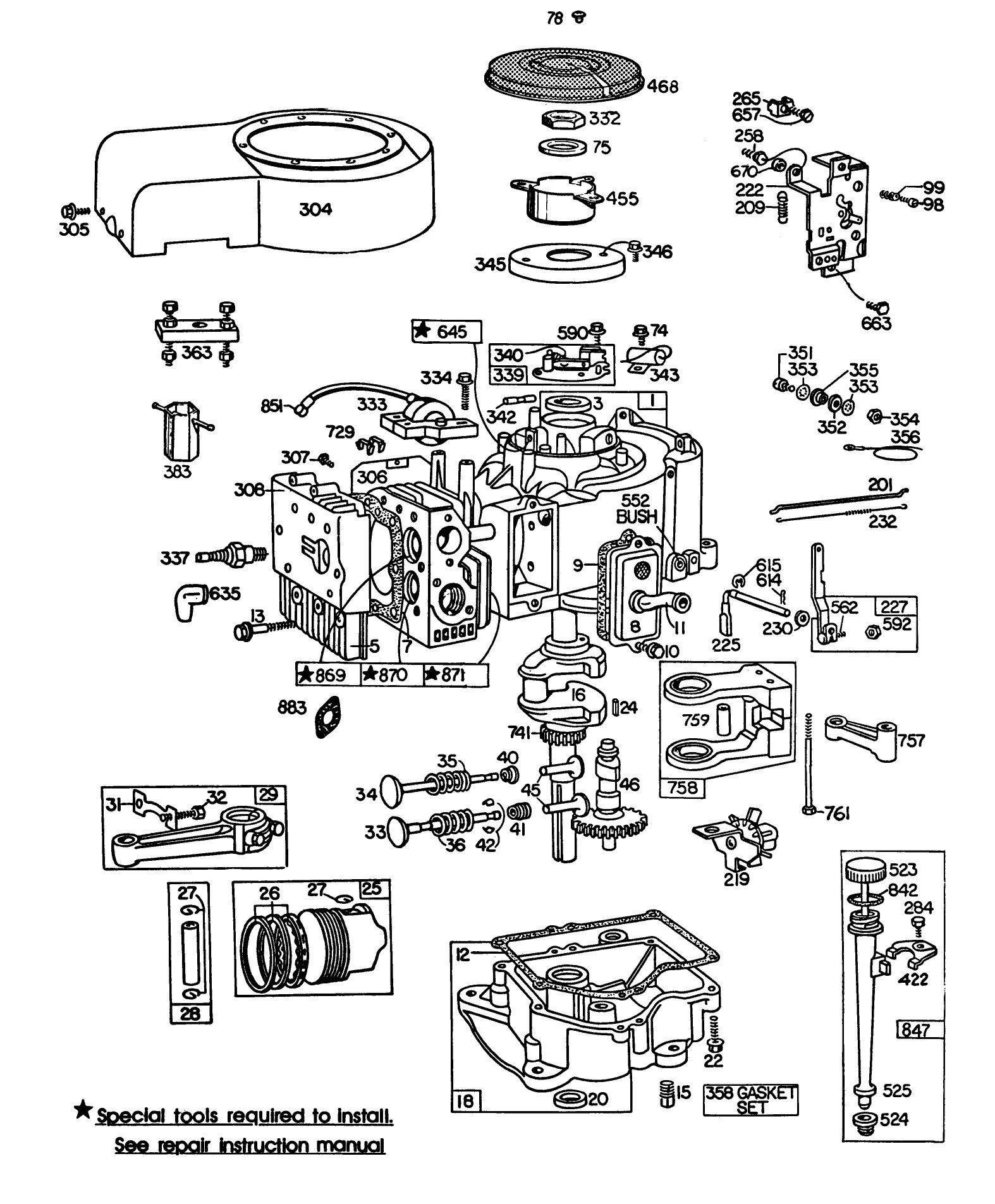 Engine Briggs & Stratton Model 252707-0230-01 (model 57360)