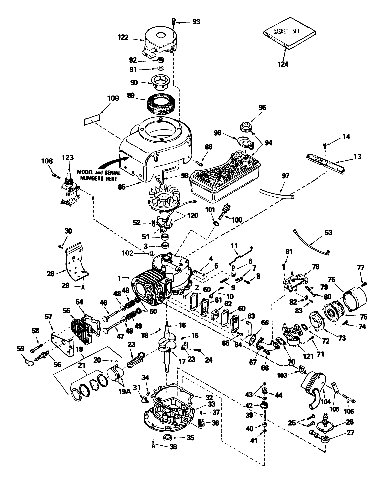 Tecumseh Engine Model No.v70-125183d