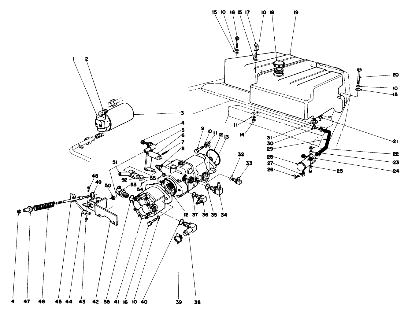 Piston Pump-And Gas Tank Assembly