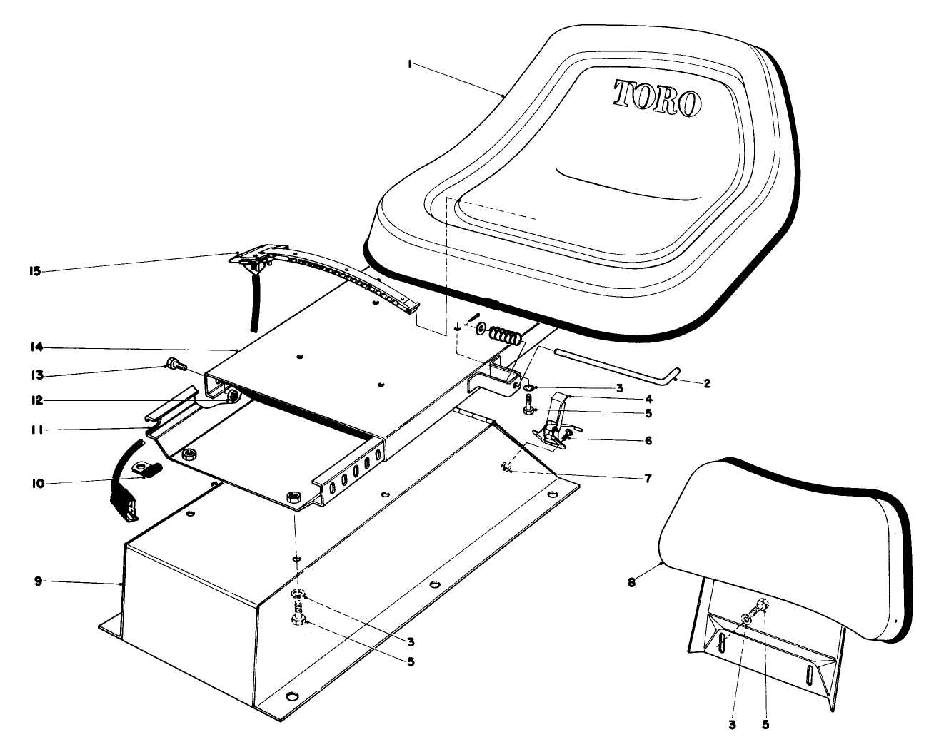 Seat With Backrest Kit No. 03552 (optional)
