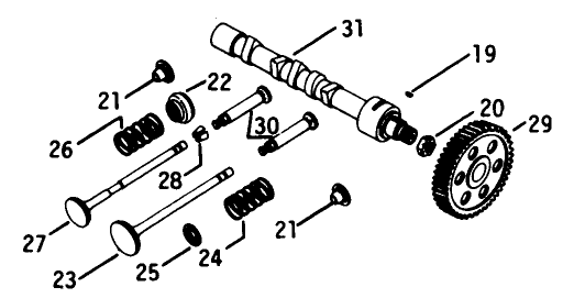 Engine Kohler Model No. K582qs Type No. Ps-36315camshaft & Valves-Group 4