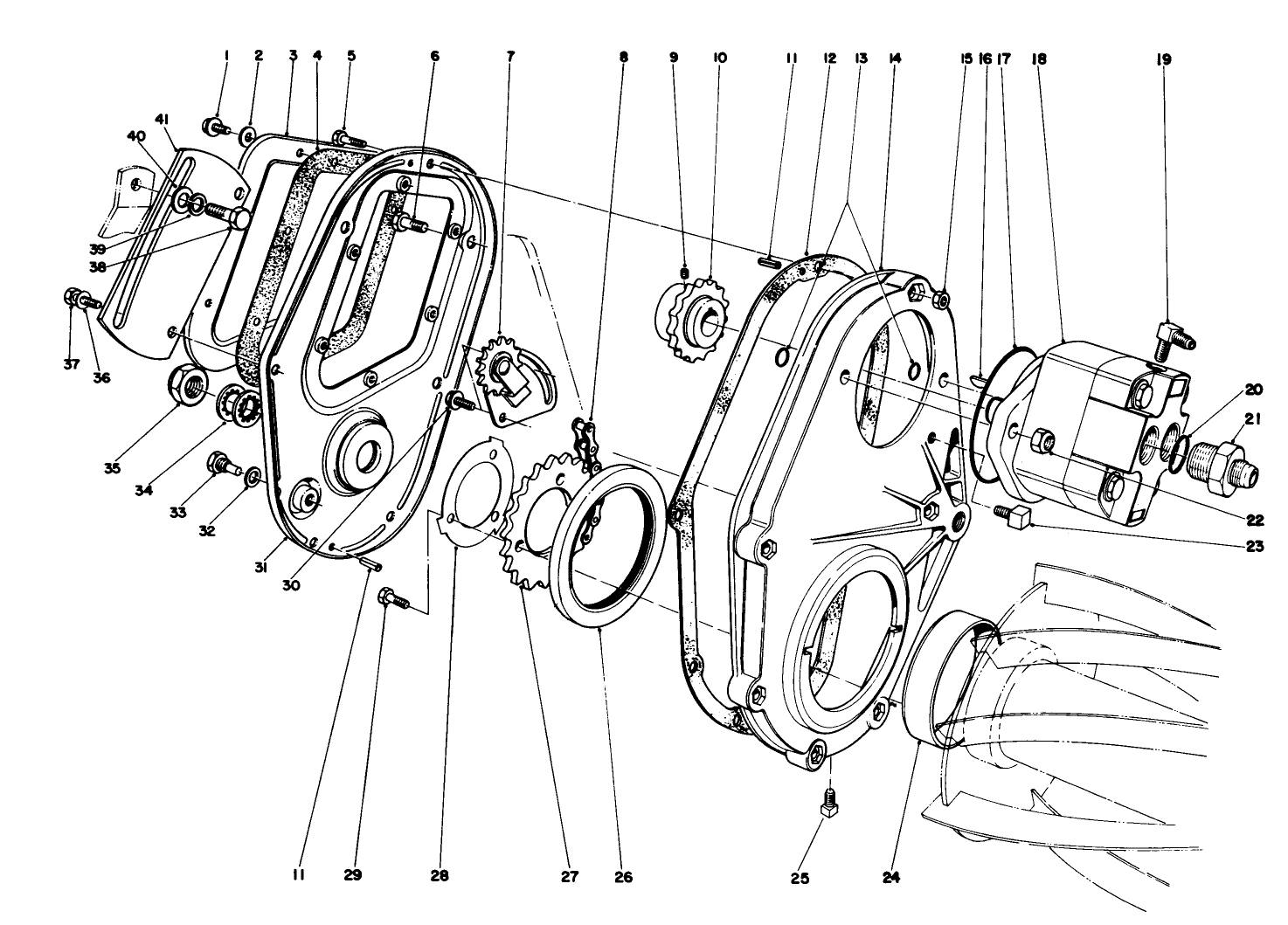 Chain Case And Gear Motor Assembly