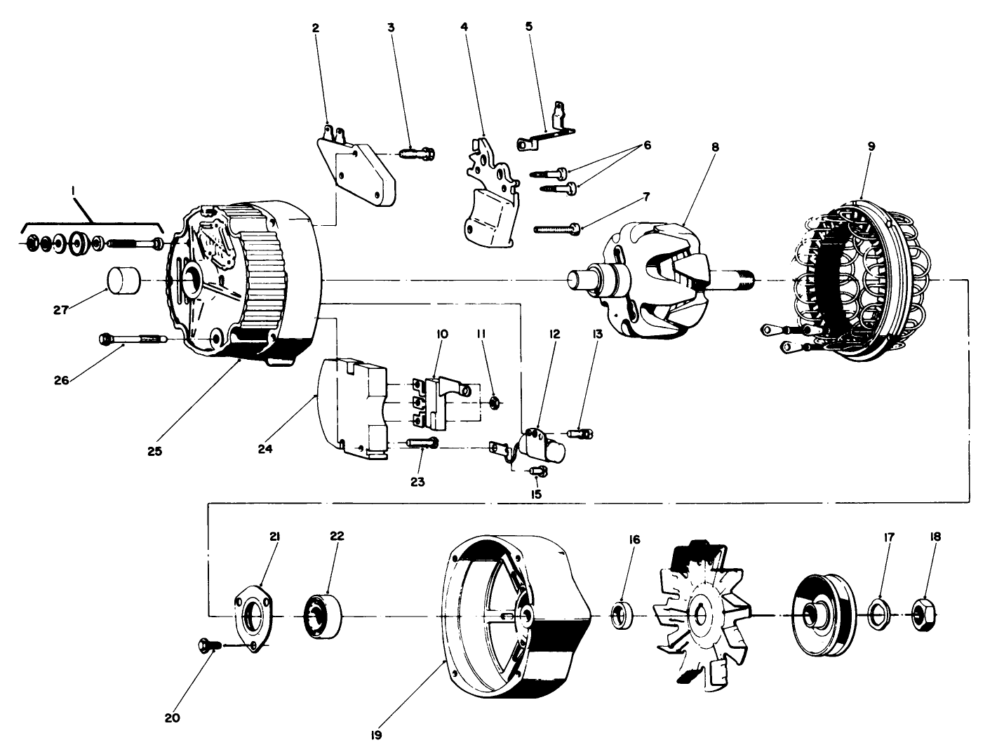 Cab Mounting Kit No. 70159 (continued) 63 Amp Alternator Assembly No. 47-5910