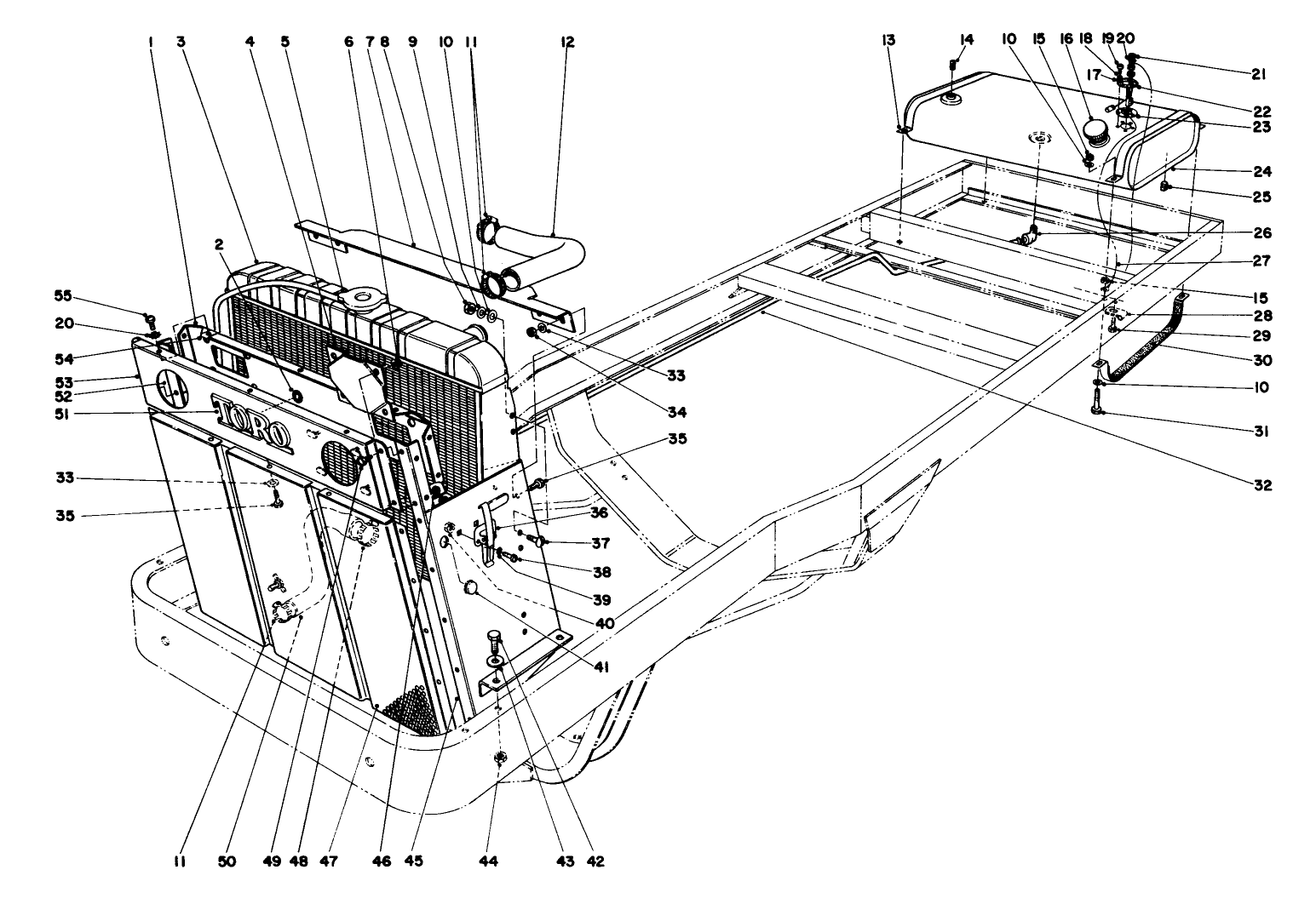 Radiator And Fuel Tank Assembly